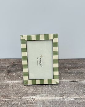 Natalini Pale Green And Cream Striped Photo Frame, 3 of 4