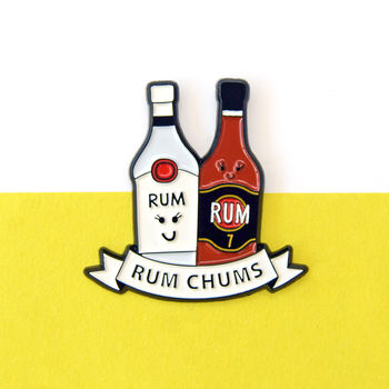 'Rum Chums' Friendship Enamel Pin Badge, 2 of 3