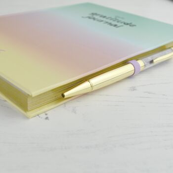 Personalised Daily Gratitude Notebook And Amethyst Crystal Pen, 3 of 6