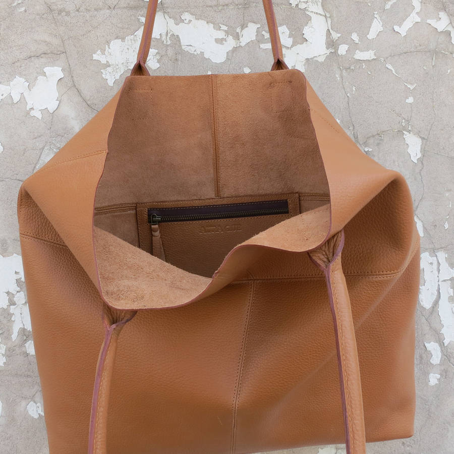 leather mira large tote bag by aura que | notonthehighstreet.com
