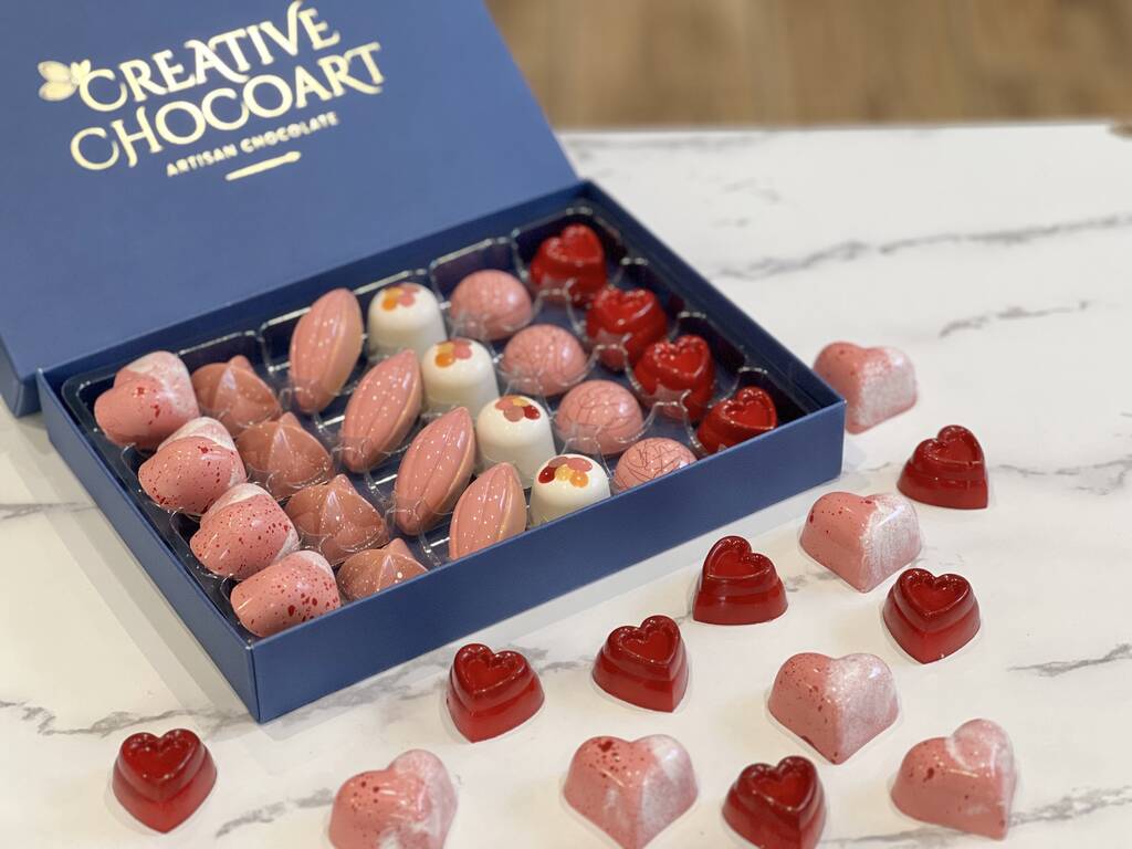 Valentines Chocolate Selection Box Of Twenty Four By Creative Chocoart