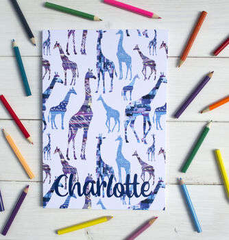 Personalised Giraffe Journal Drawing Book, 5 of 5