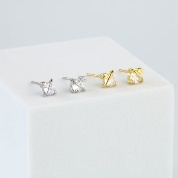 Sterling Silver Crystal Halo Stud Earrings, 4 of 8
