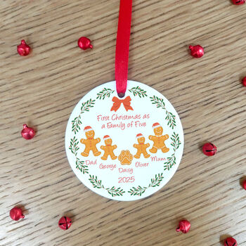 Personalised Gingerbread Family Christmas Decoration, 6 of 6