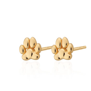 Paw Print Stud Earrings, Sterling Silver Or Gold Plated, 7 of 7