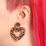 Acrylic Patterned Heart Earrings, thumbnail 1 of 8