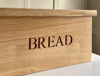 Personalised Oak Bread Bin, 2 of 5