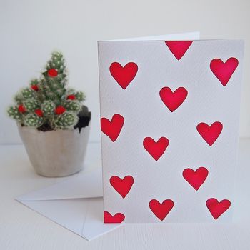 Handmade Valentines Many Heart Watercolour Card, 3 of 6