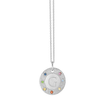 Sterling Silver Chakra Initial Disc Necklace, 2 of 4