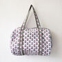 Quilted Cotton Pink Flower Print Duffle Bag, thumbnail 2 of 5