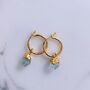 March Birthstone Earrings, Aquamarine, Gold Plated, thumbnail 3 of 7