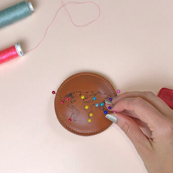 Pin The World Leather Pin Cushion, 4 of 12
