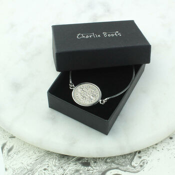Any Date Personalised Sixpence Cuff Bracelet, 7 of 12