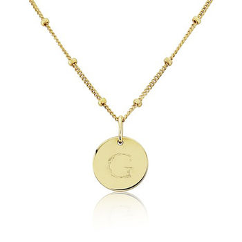 Personalised Gigi Solid 9ct Gold Initial Disc Pendant, 3 of 7