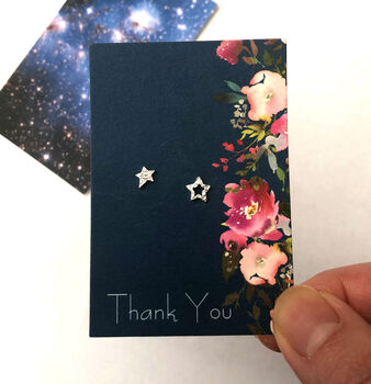 Teacher Thank You Gift Sterling Silver Mismatched Star Earrings, 6 of 11