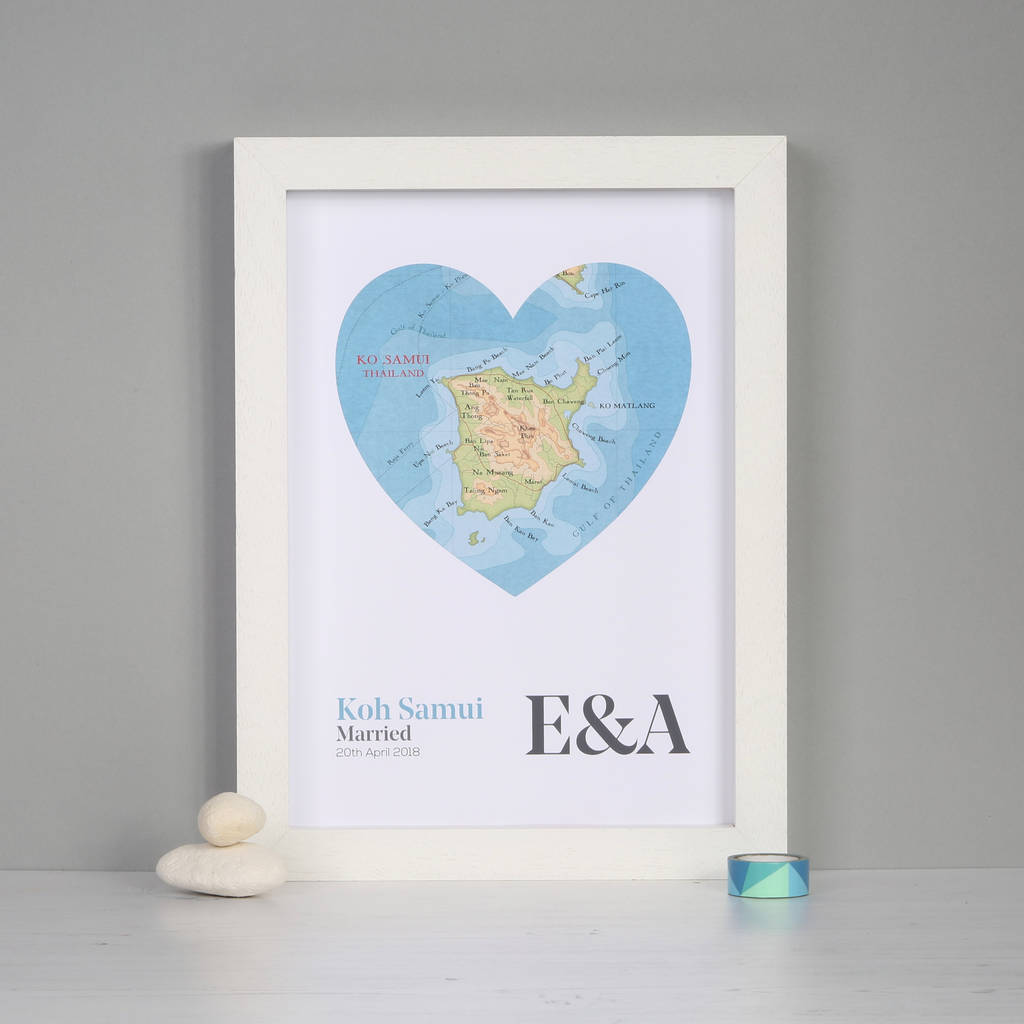 personalised map heart location print a4 by bombus notonthehighstreetcom