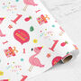 Flamingo 1st Birthday Wrapping Paper, thumbnail 3 of 3