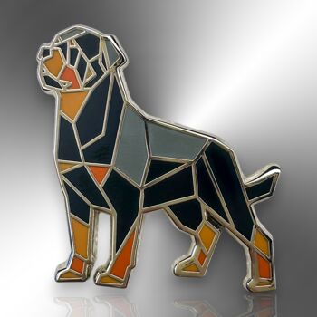 Origami Rottweiler Dog Hard Enamel Pin Brooch, Gifts For Dog Lovers, 3 of 8