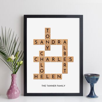 Personalised Family Crossword Print Gift For Family, 4 of 7