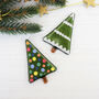 Handmade Glass Christmas Tree Brooch, thumbnail 3 of 6