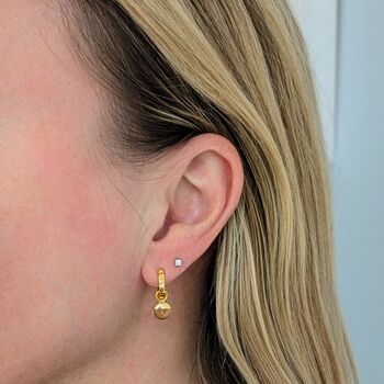 The Orb Citrine November Birthstone Earrings, Gold, 3 of 5