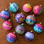 Hand Painted Patterned Baubles Set Of Three, thumbnail 3 of 4