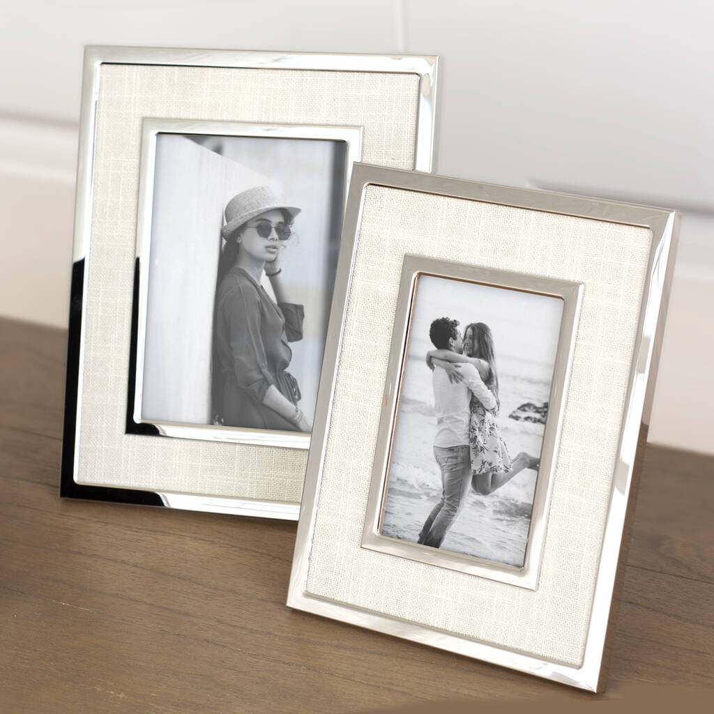 linen photo frame by jodie byrne | notonthehighstreet.com