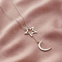 Confetti Birthstone Moon And Star Lariat Necklace, thumbnail 1 of 9
