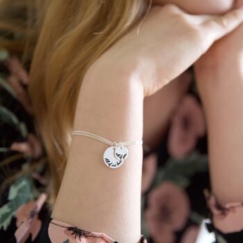 Personalised Double Disc Charm Bracelet, 2 of 10