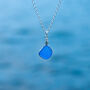 Cornish Sea Glass Pendant Rare Blue, thumbnail 4 of 6