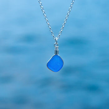 Cornish Sea Glass Pendant Rare Blue, 4 of 6