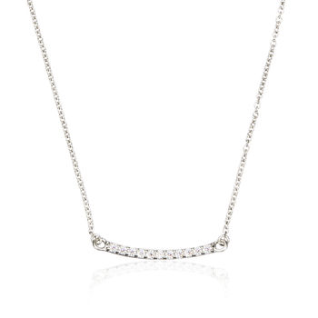 Gold Or Silver Diamond Style Pave Bar Necklace, 5 of 8