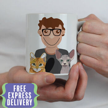 Personalised Cat Dad And His Moggy Mug, 4 of 12