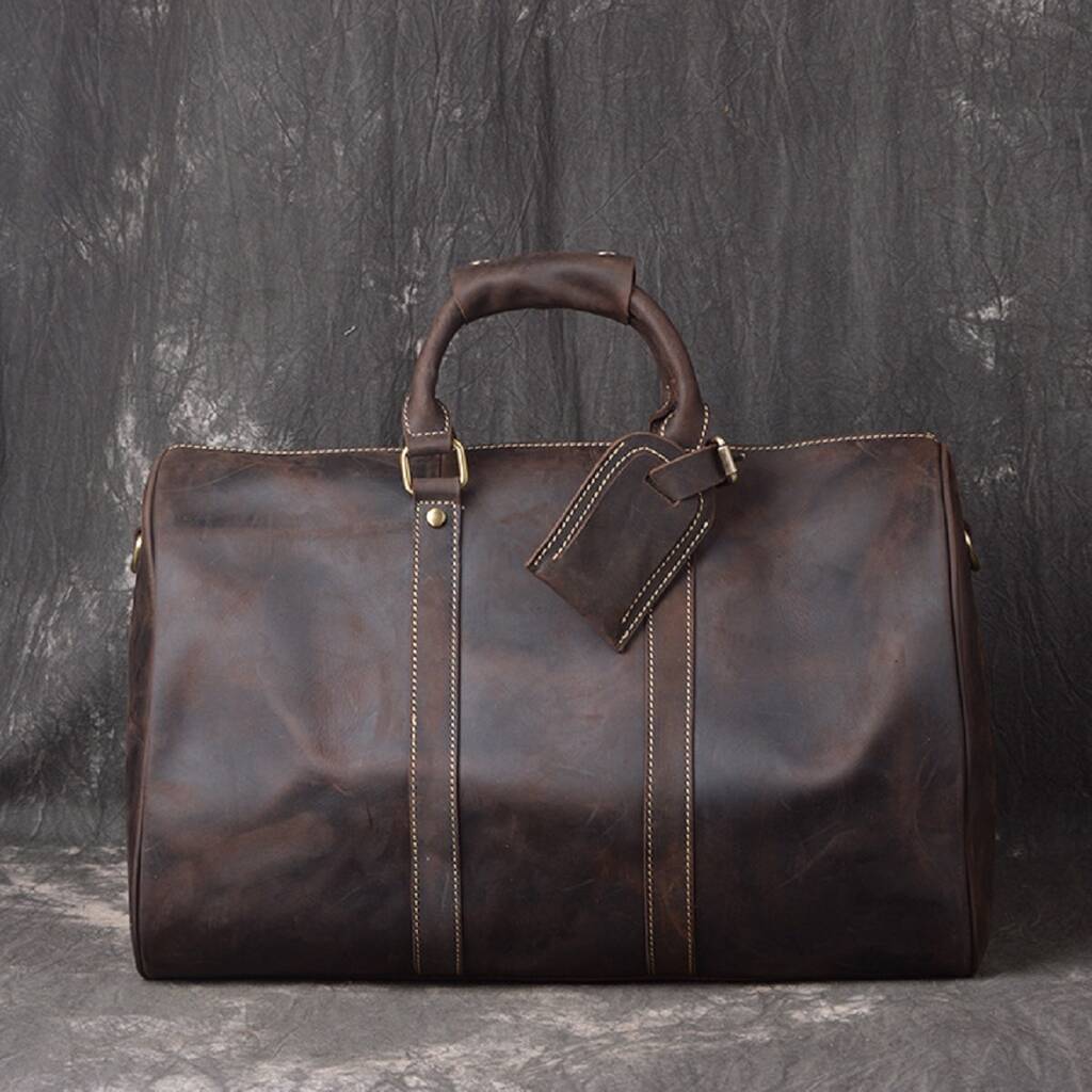 Vintage Leather Weekend Bag By EAZO