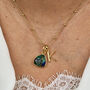 18k Gold Vermeil Plated Azurite And Initial Necklace, thumbnail 2 of 7