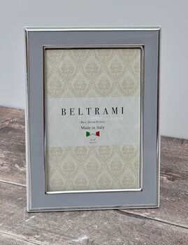 Beltrami Silver Plated Light Grey Border Photo Frame, 2 of 3