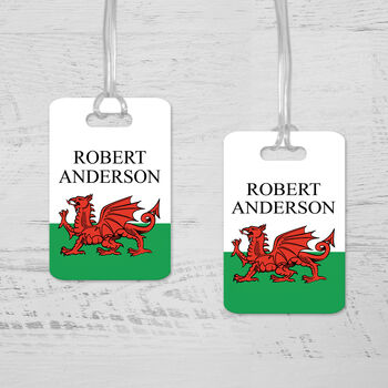 Personalised Wales Welsh Flag Luggage Tag, 3 of 3