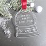 First Christmas Personalised Snow Globe Decoration, thumbnail 2 of 2