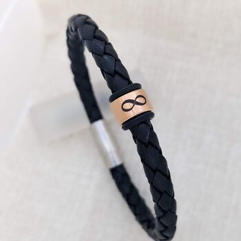 Infinity Leather Bracelet, Bronze Anniversary Gifts, 2 of 4