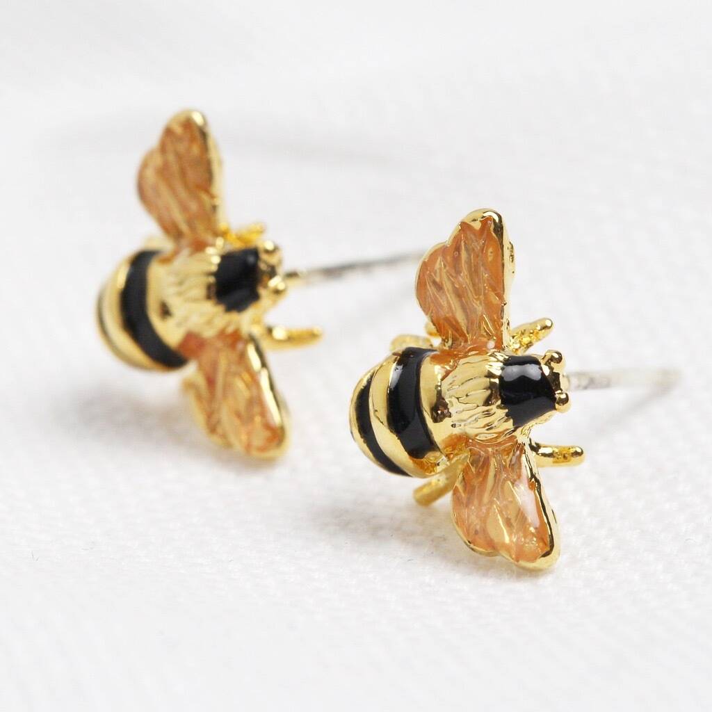 Small Bee Stud Earrings By Lisa Angel | notonthehighstreet.com