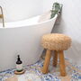 Wooden Stool With Wicker Seat, thumbnail 3 of 7
