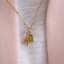 Gold Plated Initial Necklace With Baguette Birthstone Detail, thumbnail 3 of 9