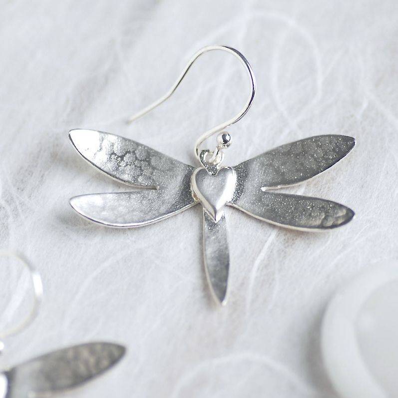 sterling silver dragonfly earrings by penelopetom