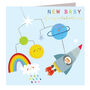 Gold Foiled Baby Boy Mobile Card, thumbnail 3 of 4