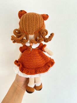 Handmade Crochet Fox Doll For Kids, 7 of 10