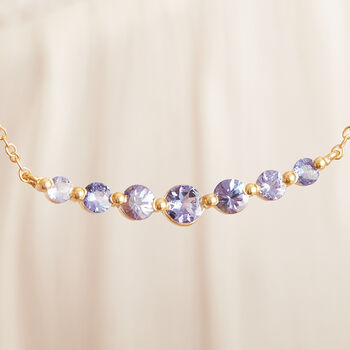 Purple Tanzanite Bar Chain Necklace, 2 of 9