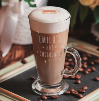 Personalised Christmas Hot Chocolate Latte Glass, 2 of 4