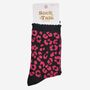 Women's Glitter Socks Pink Black Leopard Print, thumbnail 5 of 5