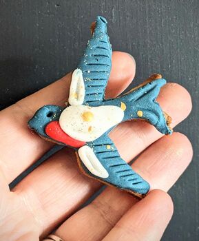 Love Heart And Swallows Tatoo Inspired Biscuit Gift, 6 of 9
