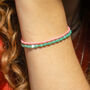 Pink And Green Seed Bead Two Strand Adjustable Bracelet, thumbnail 3 of 3